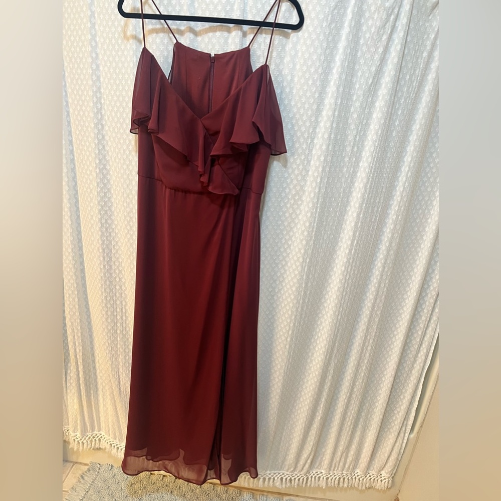AFTER SIX BRIDESMAID DRESS 6809LS IN BURGUNDY